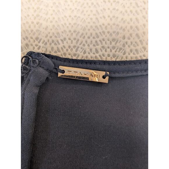 Tahari Navy Crew Neck Sleeveless‎ Fit & Flair Solid Scuba Dress Size 10 Cocktail - Picture 5 of 6